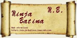 Minja Batina vizit kartica